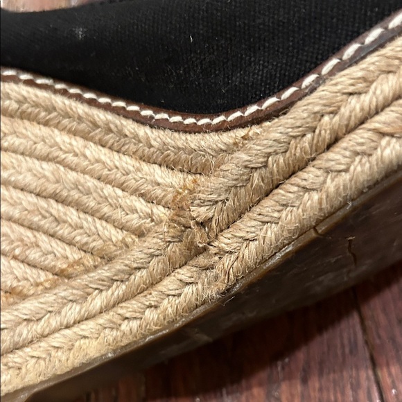 Tory Burch Black Wedge Espadrille Shoes - Picture 8 of 11